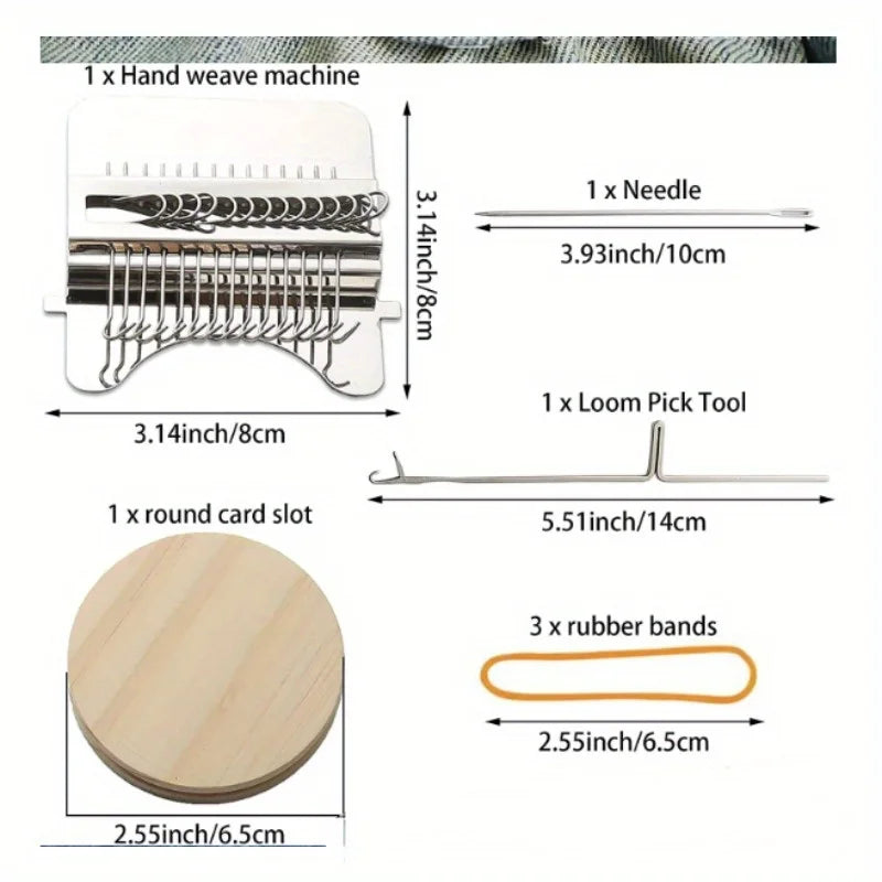 Diy Creative Braiding Patching Machine Hand Knitting Wooden Speed Weve Type Small Loom Tool Stitching and Knitting Loom
