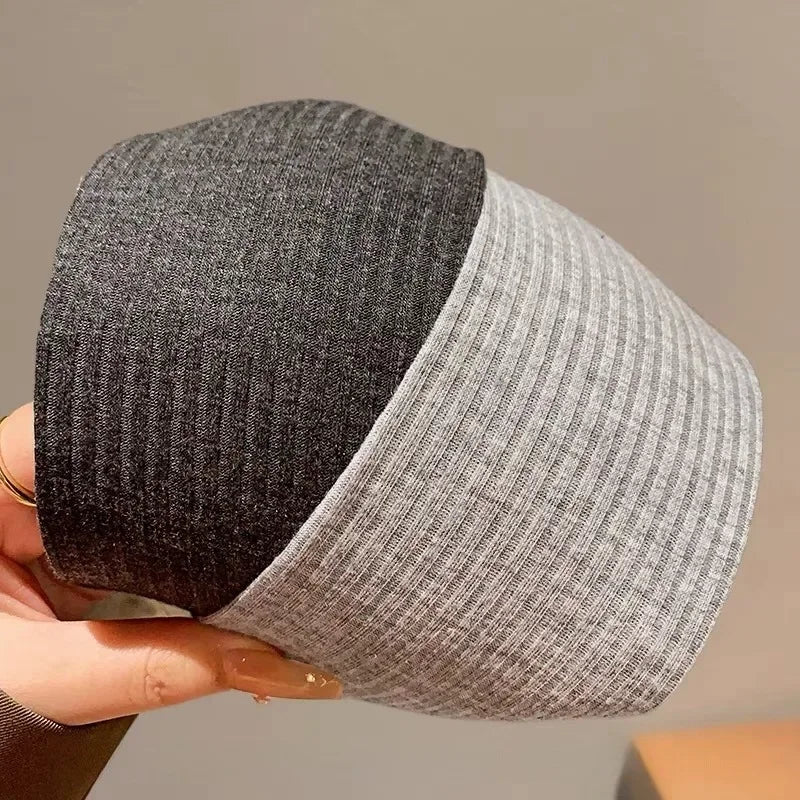 New Soft Wide Knitting Cotton Hairbands for Women Girls Korean Neutral Solid Turban with Teeth Head Band Headwear Accessories