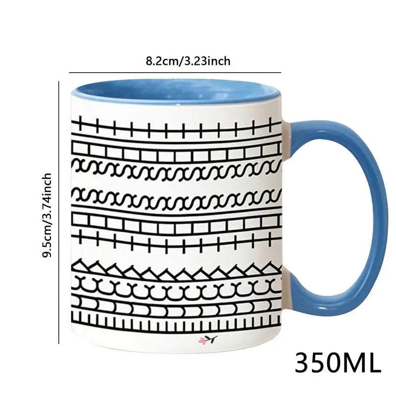 11.83 oz Coffee Mug with Handle Tea Cup Novelty Microwave-Safe Coffee Cup Ceramic Drinking Cup Desktop Ornament for Kitchen Home