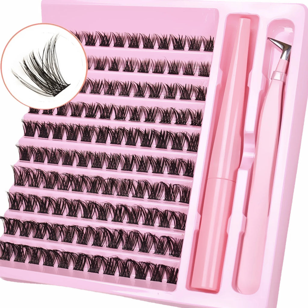 DIY Lash Extension Kit Lash Clusters With Bond Individual Lashes Kit Cluster Lashes Wispy D Curling False Eyelash Clusters