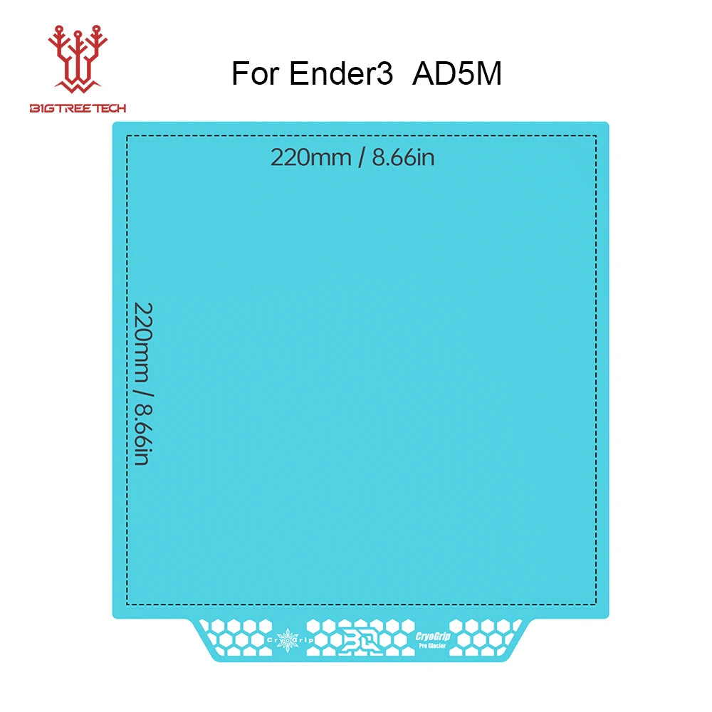 BIQU Panda Build Plate CryoGrip Pro Coating No Clog Spring Steel Double-sided for BambuLab Voron Kobra Adventurer 5M 3D Printer