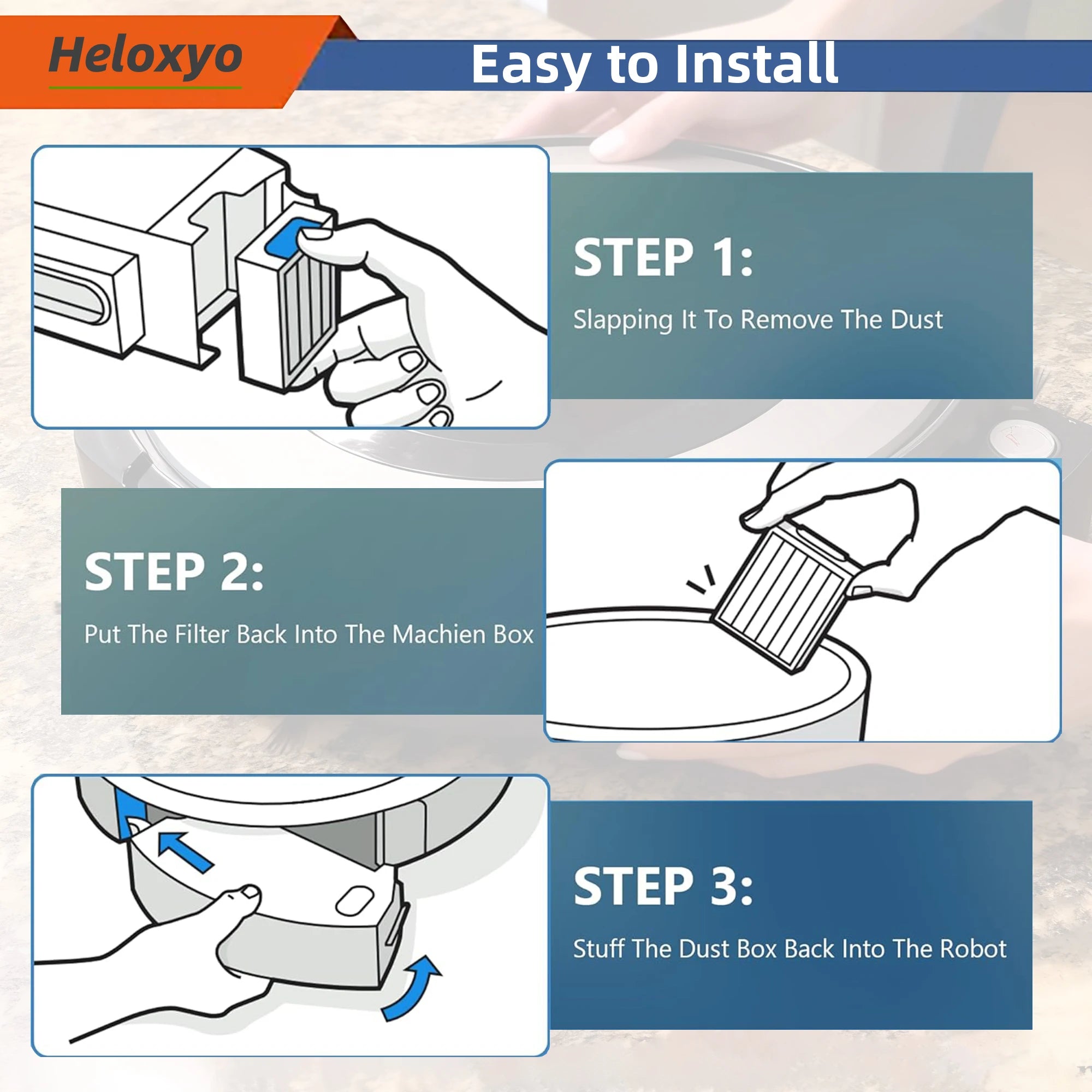 HEPA Filter Compatible for iRobot Roomba Combo i,e,j Series:E5 E6 i1 i3 i4 i5 i6 i7 i8 J5 J6 J8 And All Plus Versions