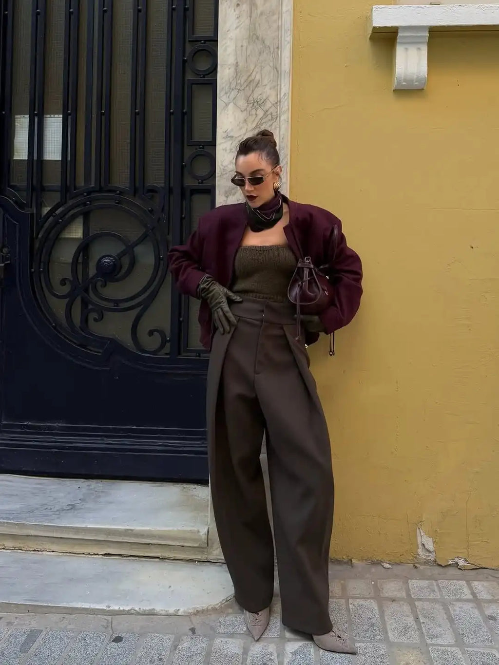 Casual Solid Pleated Loose Long Pants Women Fashion High Waist Straight Wide Leg Trousers 2026 Lady Spring Autumn Commute Wear