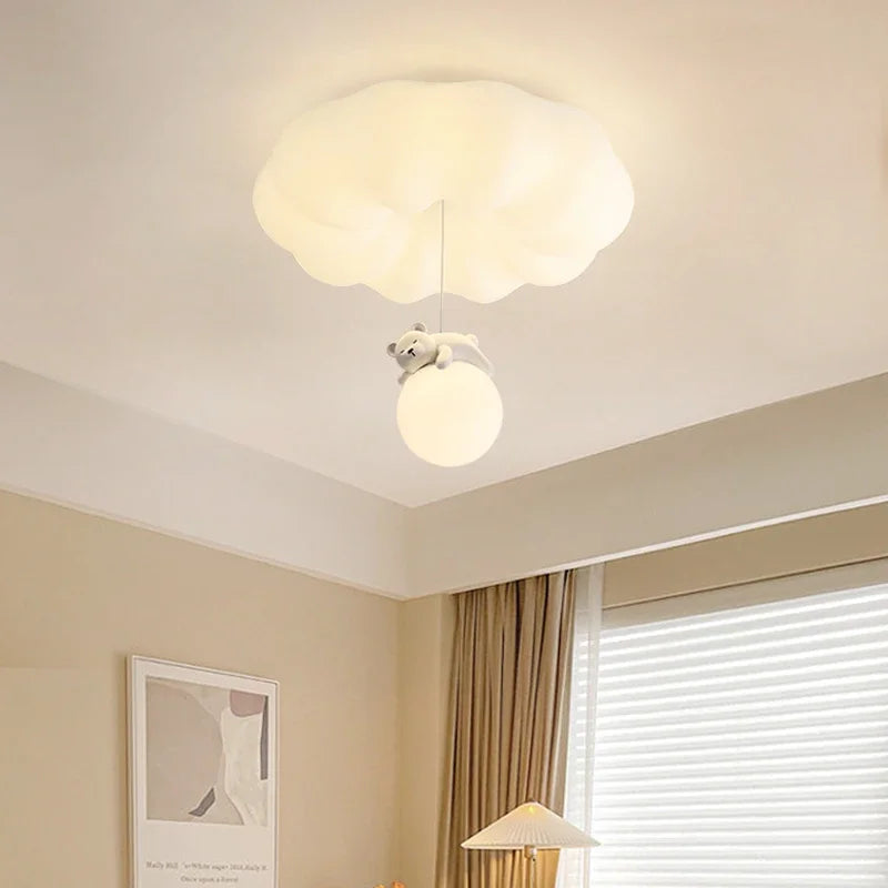 Modern Bear Cream Ceiling Lights Modern Lighting Creative Simple Lamps Living Room Bedroom Lustres Luminaria Decoration Lamparas