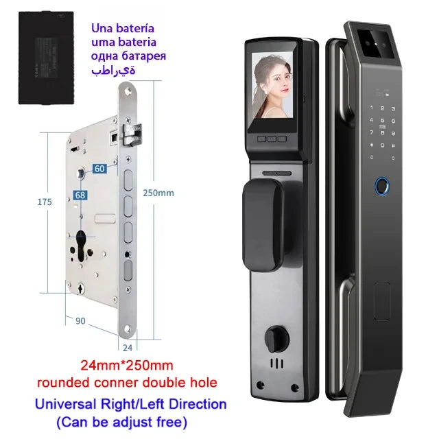 Face Recognition Unlock Digital Door Lock With FIngerprint Password Unlock Keyless Electronic Door Lock