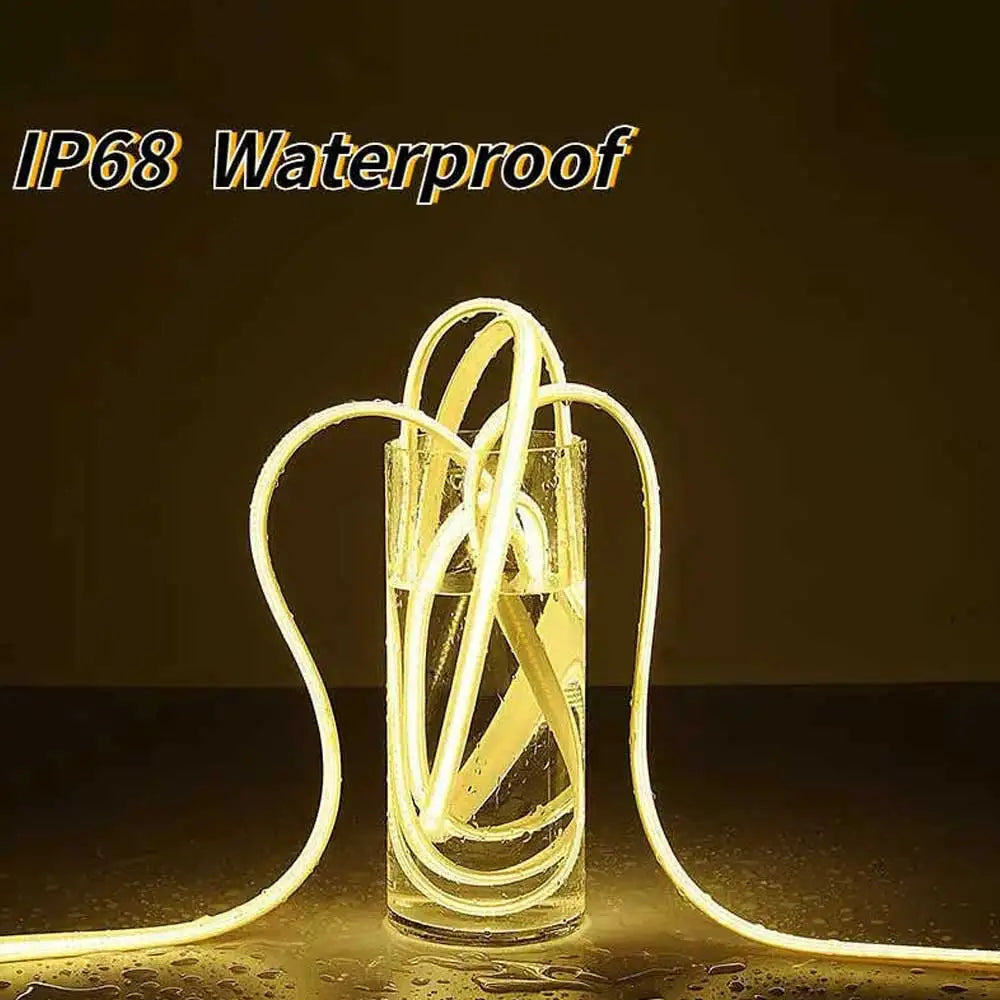 24V COB Solar Neon Light Strips DC 24V Flexible Lights Waterproof IP67 Warm White 1m 2m 3m 4m 5m LED Strip For Garden Decoration