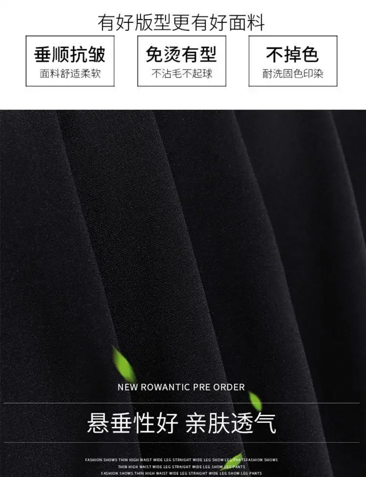 Suit Shorts Women Wear Loose Waist Tight Waist High Thin Loose Straight Leisure A -line Wide -legged Female Three -point Pants