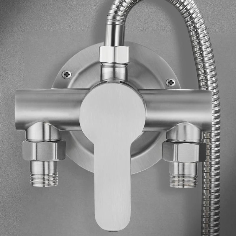 304 Stainless Steel Wall Mounted Hot Cold Shower Mixer Tap Single Handle Bathroom Faucet Accessories