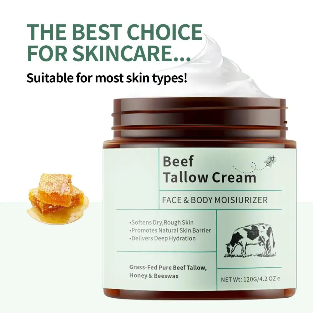 120g Beef Tallow Honey Moisturizer Cream Brightening Rejuvenation Nourishing Hydrating Redness Repair Pore Women's Cosmetics
