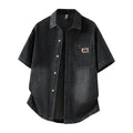 Men's Denim Shirt Summer Fashion Breathable Cotton Blend Short Sleeve Shirt Street Trendy Daily Outing Comfortable Jean Shirt
