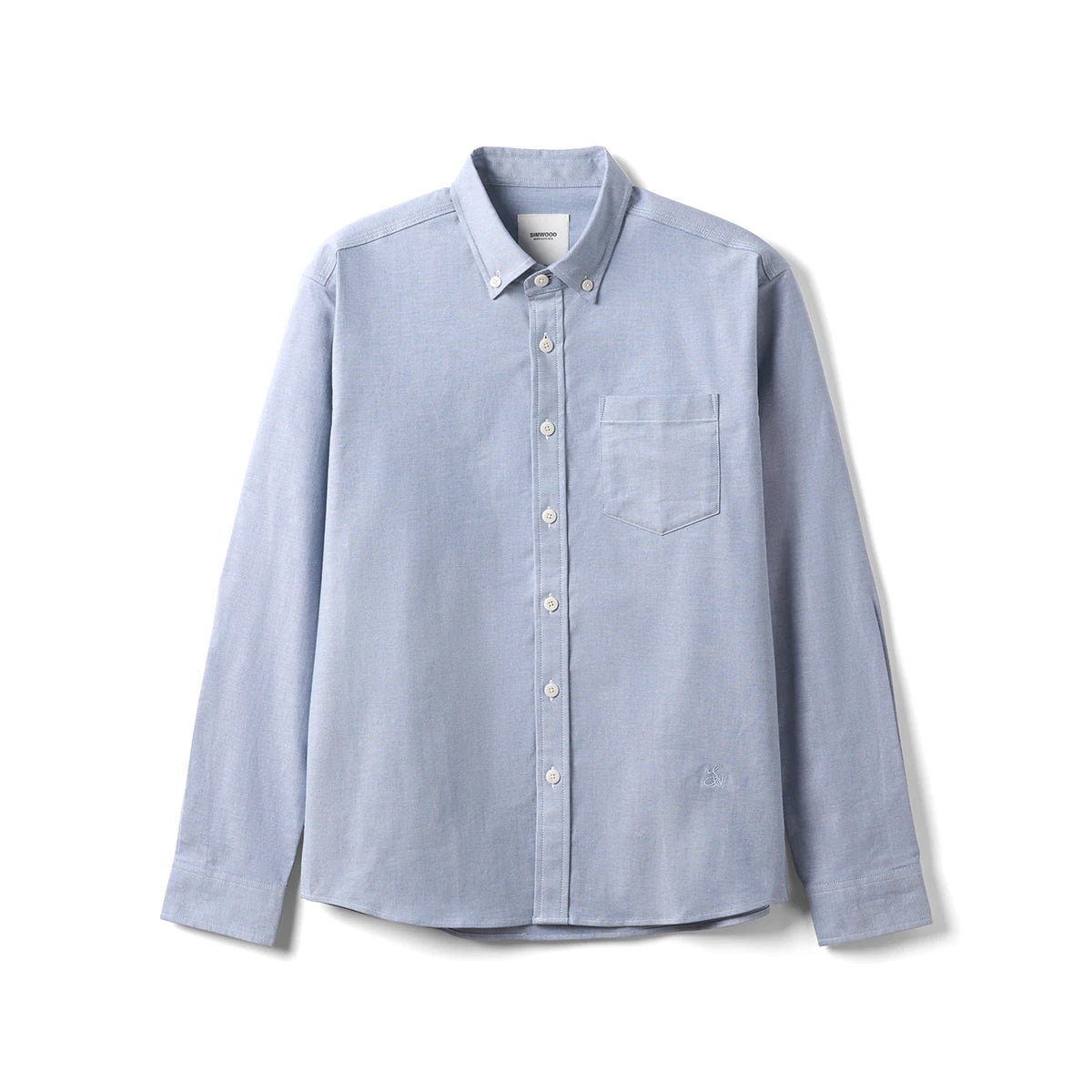 SIMWOOD 2026 Spring New Regular Fit Smart Casual Shirts Men Basic Solid Color 180gsm Oxford Fabric Shirts