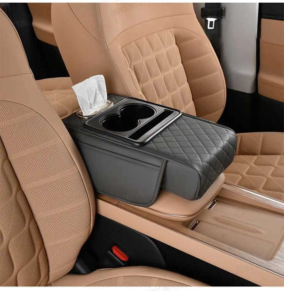 SEAMETAL Car Arm Rest Extension Cushion Multifunctional 7.5CM Thicken Center Console Box Cushion Elbow Support Pad Car Organizer