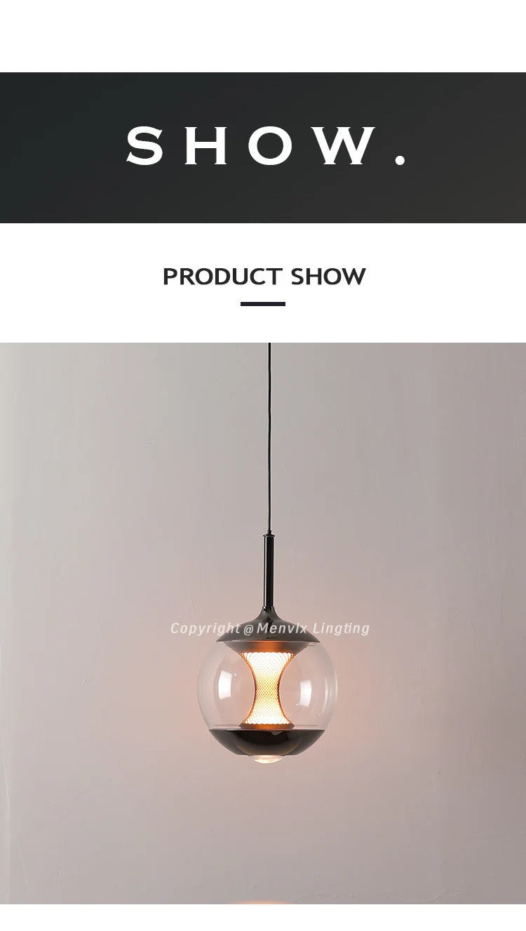 Glass Pendant Light Modern Dining Room Table Afterglow Sunset Lamp Entryway Balcony Round Table Bedroom Bedside Sleep Chandelier