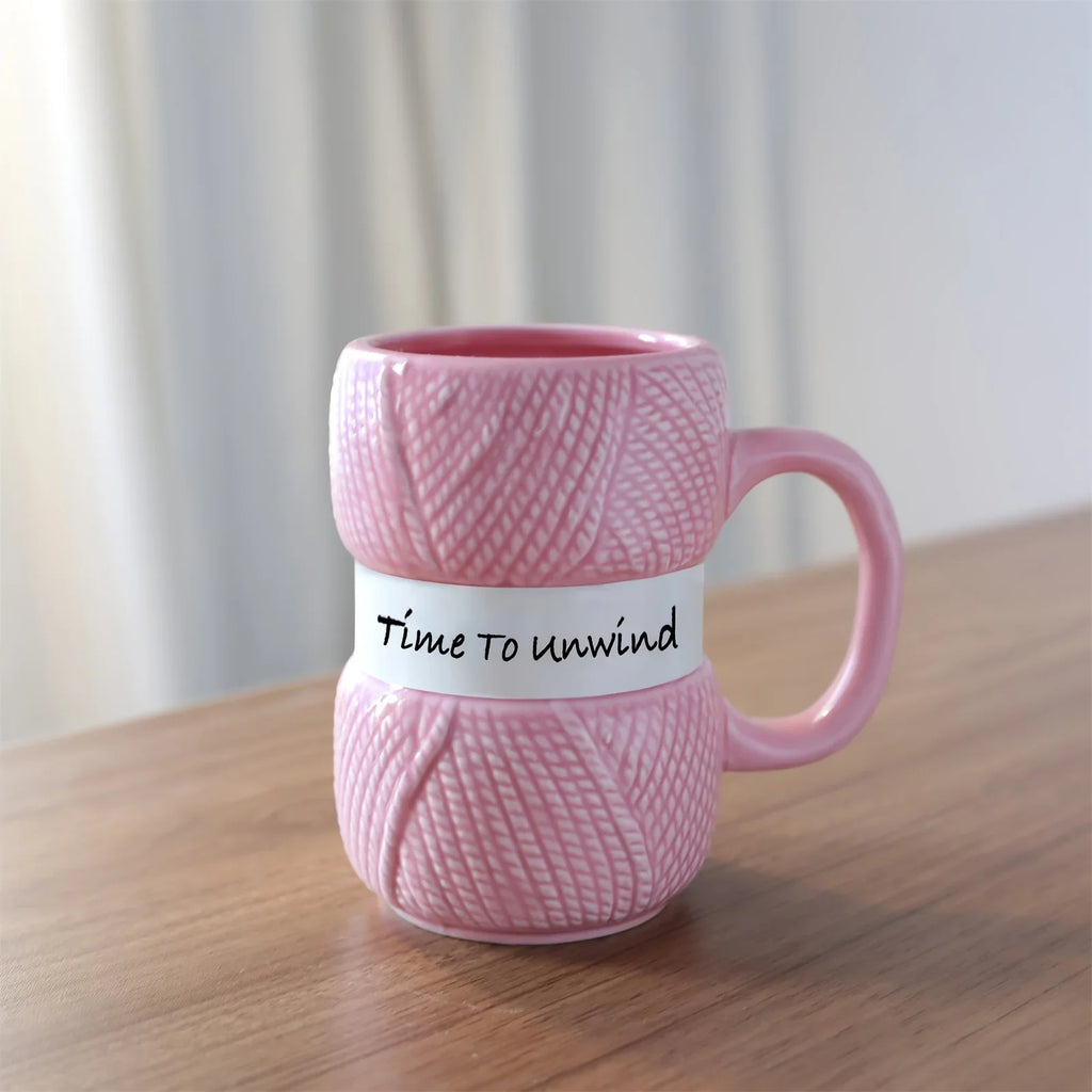 Unique Knitted Style Ceramic Coffee Cup, Embossed Creative Breakfast Cup and Milk Cup, Anti Scald Fun Family Holiday Gift