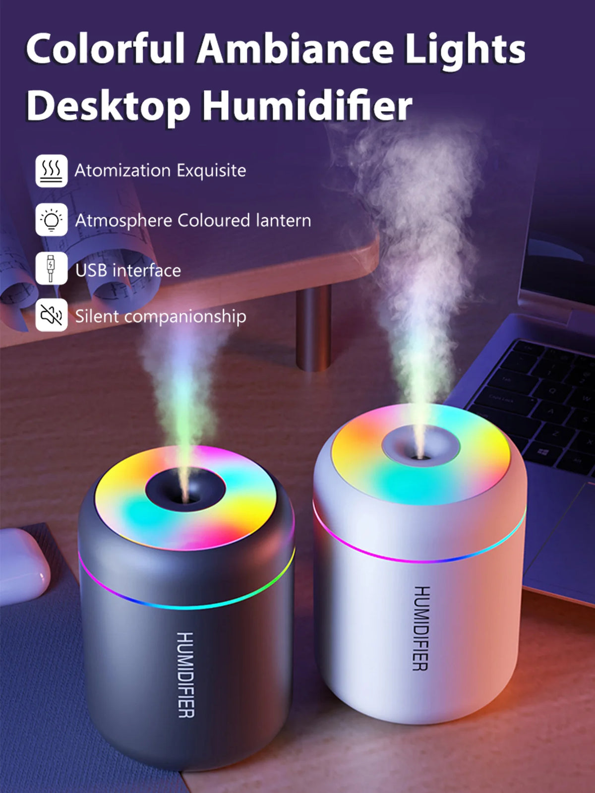 180ML Mini Air Humidifier USB Electric Aroma Diffuser Essential Oil Purifier Aromatherapy Mist Maker Lights For Car Home Bedroom