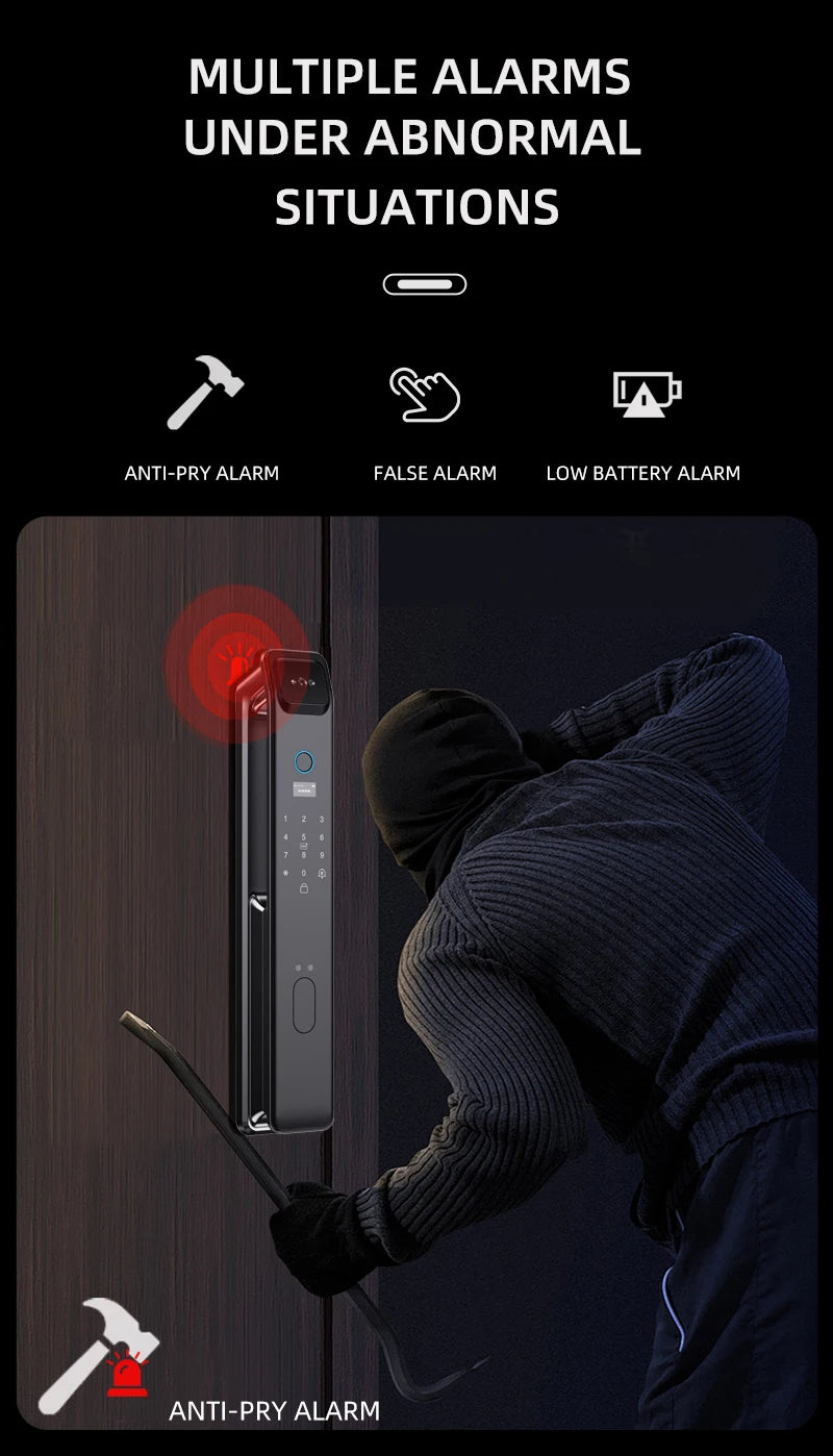 EGFirtor Password Door Lock Face Recognition Fingerprint Lock with Camera Biometric Smart Digit Lock