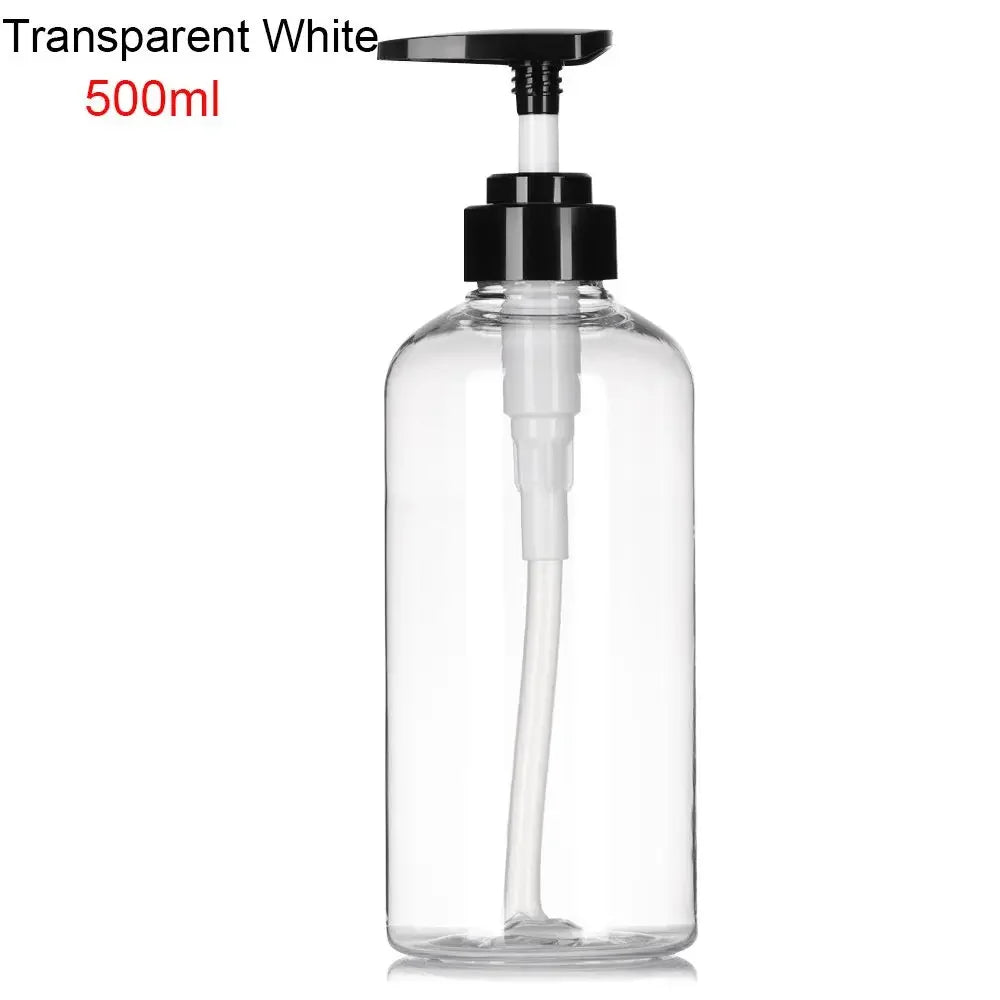 300/500ml Refillable Clear Empty Bottle Soap Dispenser Shower Gel Shampoo Dispenser Bottles Press Pump Lotion Bottle Reusable