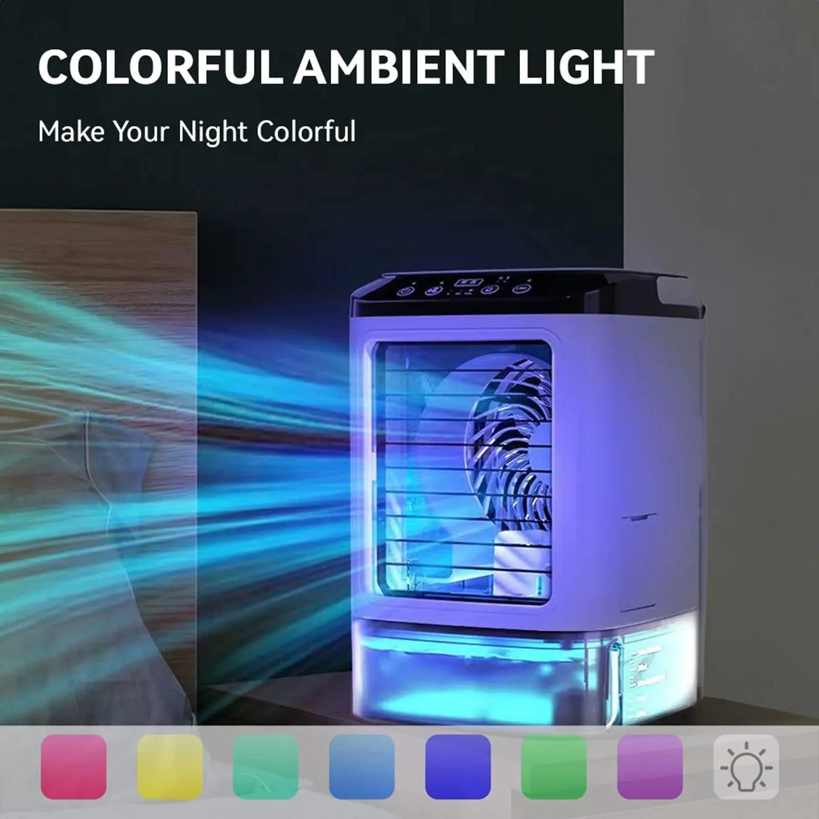 Portable Air Conditioner 3-speed Small Ac Unit Mini Air Cooler 900ml Water Tank Electric Fan With Humidifier For Bedroom JJ2818