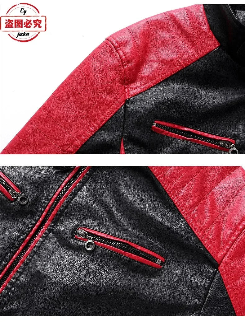 Gold Wing 1800 motorcycle LOGO washed pu leather jacket men's windproof autumn and winter spring and autumn leather jacket