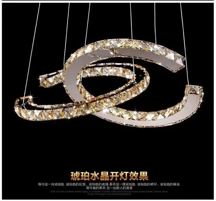Modern 2024 New Special-shaped Crystal Chandelier Modern Simple Decoration Living Room Dining Room Home Decoration