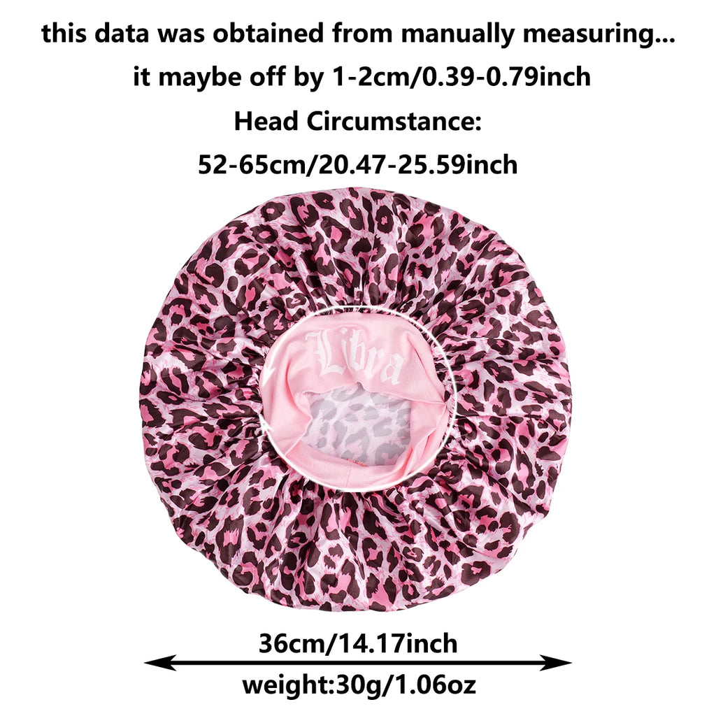 1PConstellation printing satin wide band sleep bonnet ,soft sleeping bonnet with wrap band,make up washing face daily use bonnet