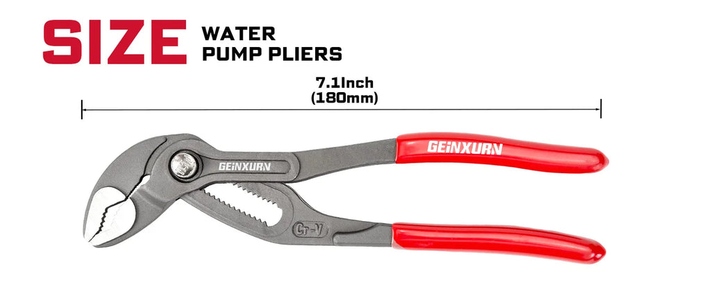 7' Groove Joint Pliers W/ Button Adjustment, 1.5' Max Capacity, CR-V Steel, Parallel Jaws for Plumbing