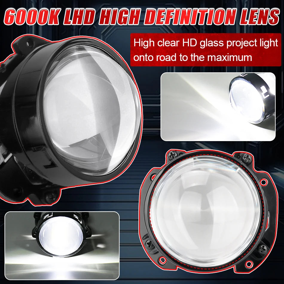 Bi-led Lenses Tuning H4 H7 H1 9005 9006 LED Projector Headlight Angel Eyes Universal Car Lights Accessories Retrofit 2.5 inch