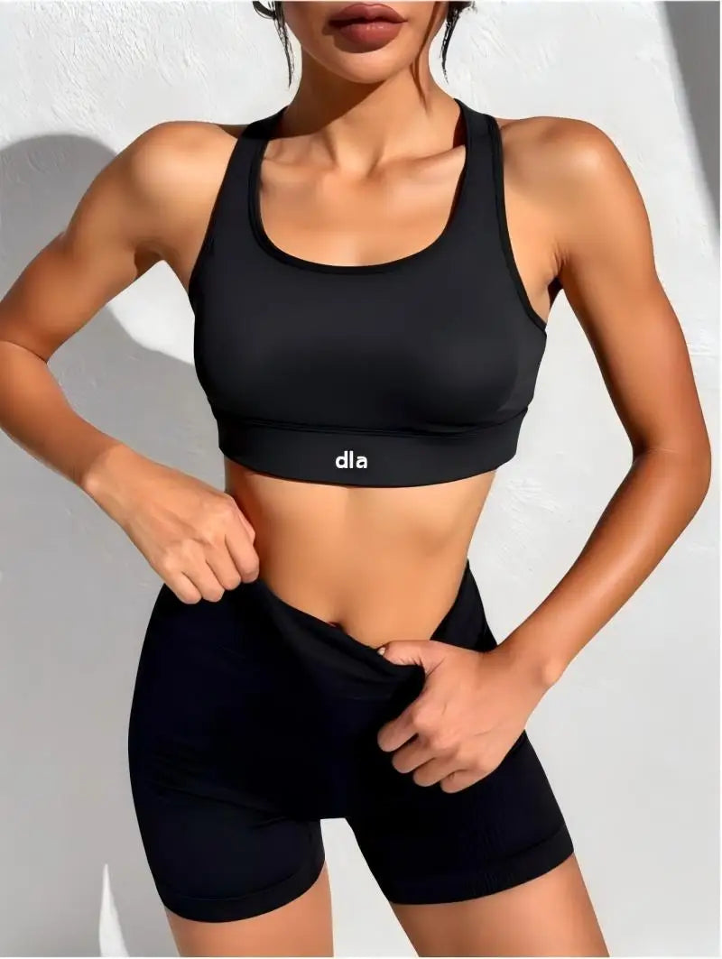2026 Women's Sports Bra, One-Piece Fixed Shock-Absorbing Fitness Top for Running, Yoga, and Workout with Back Support