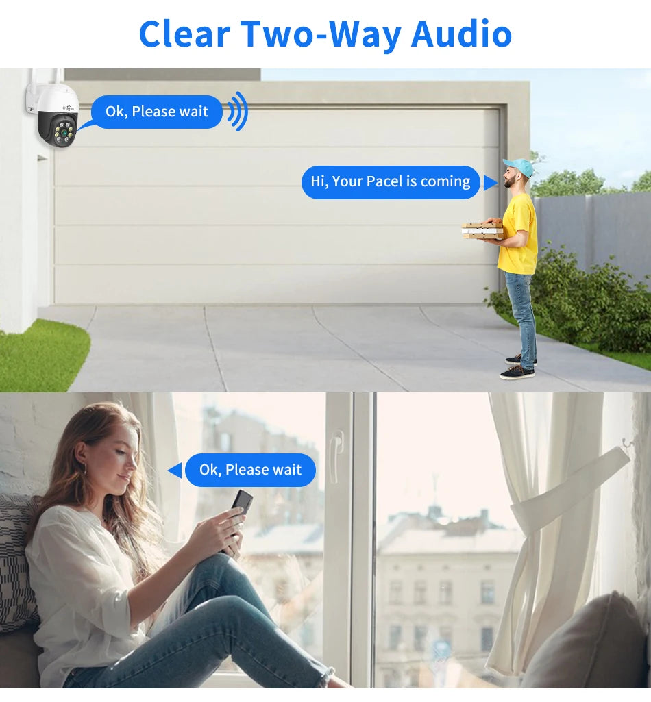 Hiseeu 2MP PTZ Wifi Smart Camera 5x Digital Zoom Human Detect Auto Tracking Wireless CCTV Video Surveillance IP Camera