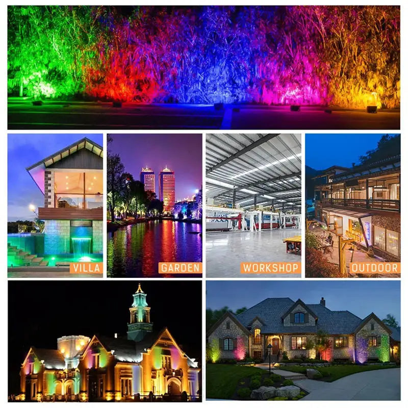 Led Spotlight Colorful Projector Lamp IP66 Outdoor Waterproof Tree Light 10/20/30/50W Garden Green Landscape Patio Lawn Lighting