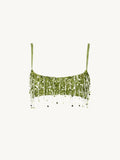 Sexy Tassel Sequins Vest Mini Skirt Women Crop Sling Vests Short Hip Package A-line Skirts 2026 Summer Lady Beach Party Outfits