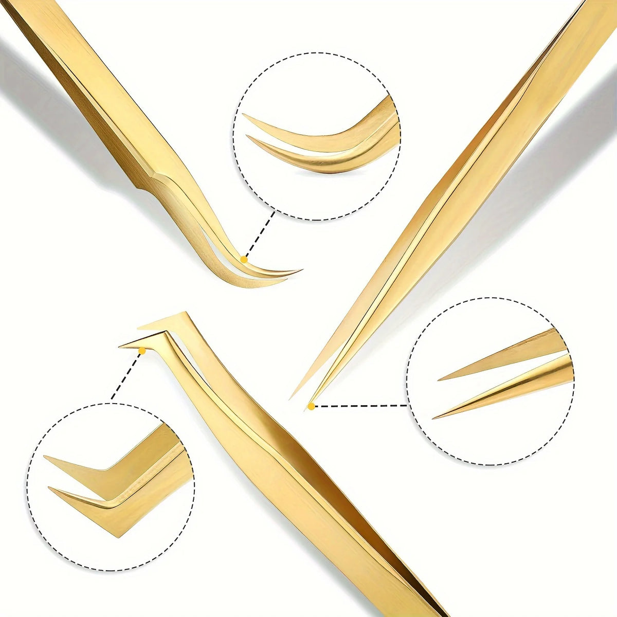 1/3Pcs High Precision Lash Tweezers Set  Includes Stainless Steel Eyelash Tweezers for Classic Individual and Volume Lash Exten