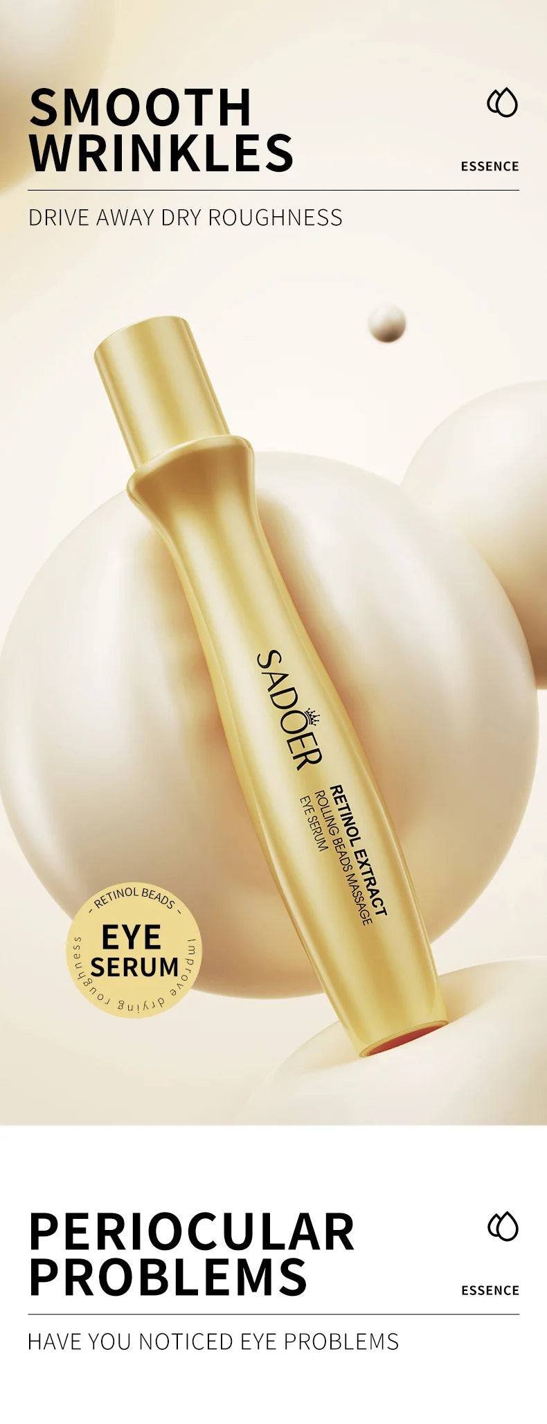 Snail Face Cream + Retinol Eye Serum Massage Roller 2pcs/Lot for Moisturizing Eye Bag Face Cream Skin Care Products