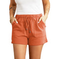 Summer casual pants women's solid color new high waist straight tube drawstring loose casual shorts women