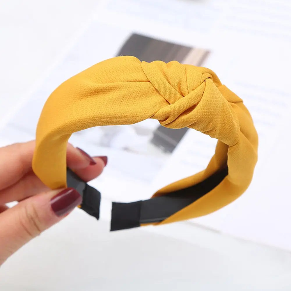 Women Girls Wide Top Knot Hair Bands Headdress Solid Color Cloth Headband Bezel Girls Hairband Hair Hoop Female Hair Accessories