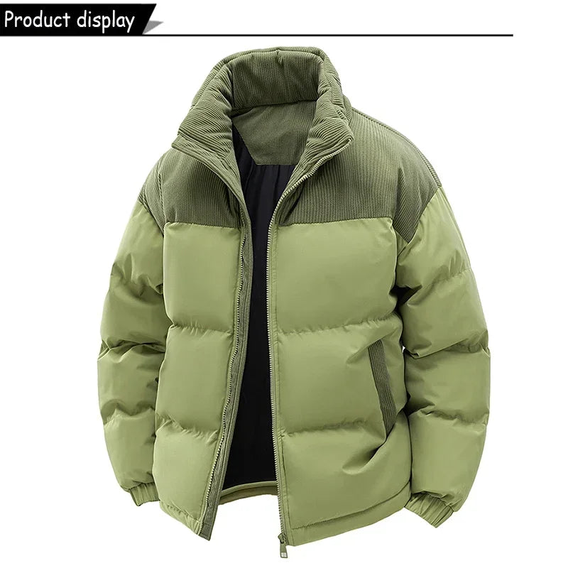 Winter Men Waterproof Windproof Casual Jacket Mens Puffer Hooded Fashion Jacket Man Outdoor Loose Thick Jacket Windbreaker Parka