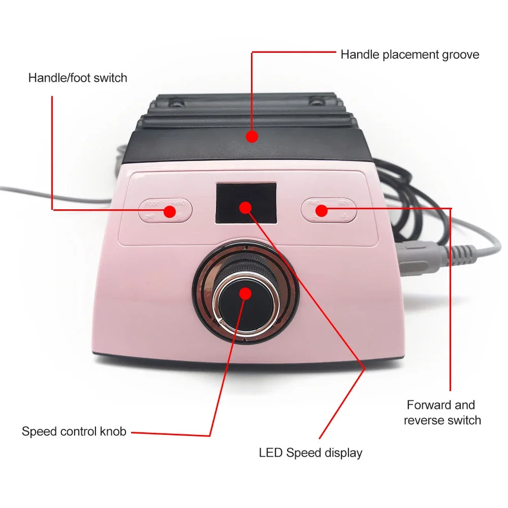 Professional Nail Drill Machine 35000RPM Manicure Machine Apparatus for Pedicure Kits Electric Nails File with Cutter Nail Tools