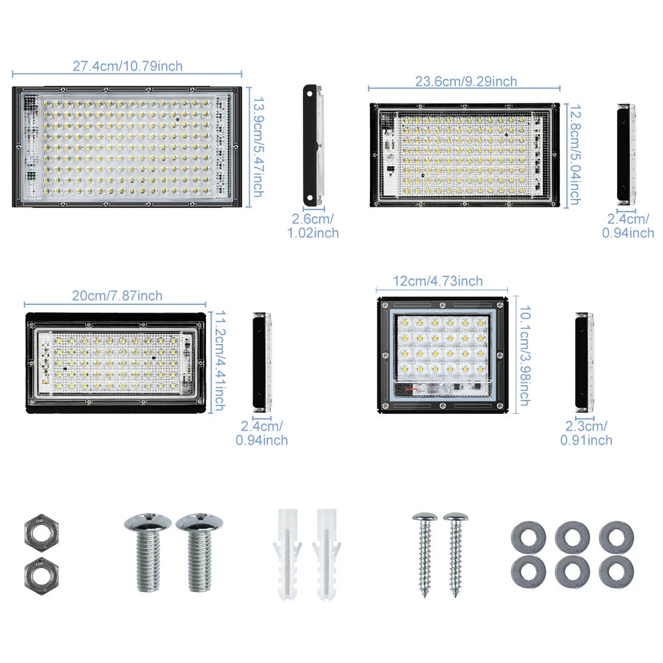 200W Outdoor LED Flood Light IP65 Waterproof Street Lamp 220V Spotlight Storage Room Corridor Gardn Lighting Cold/Warm White