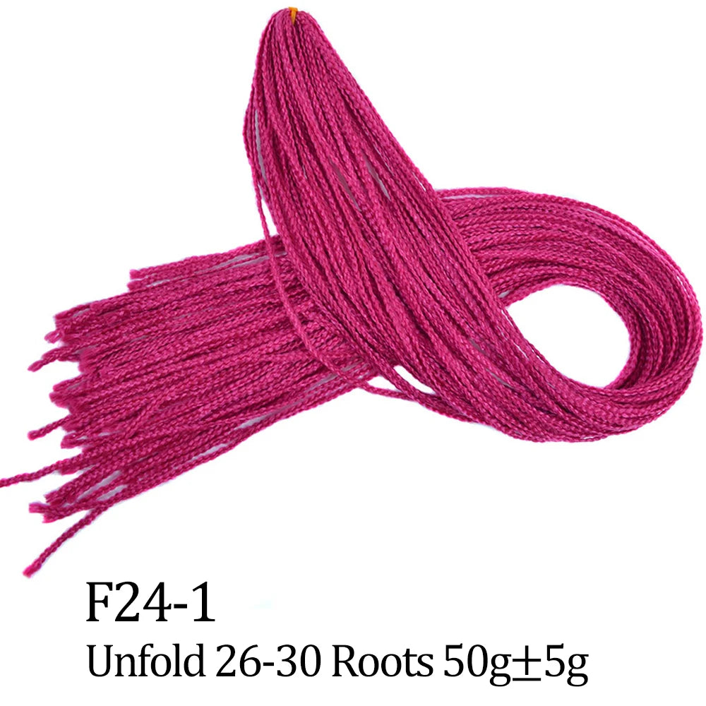 28 Inch Crochet Box Braids Colored Synthetic Braid Synthetic Zizi Braiding Brown Blue Red Crochet Hair For Women Hair Extensions