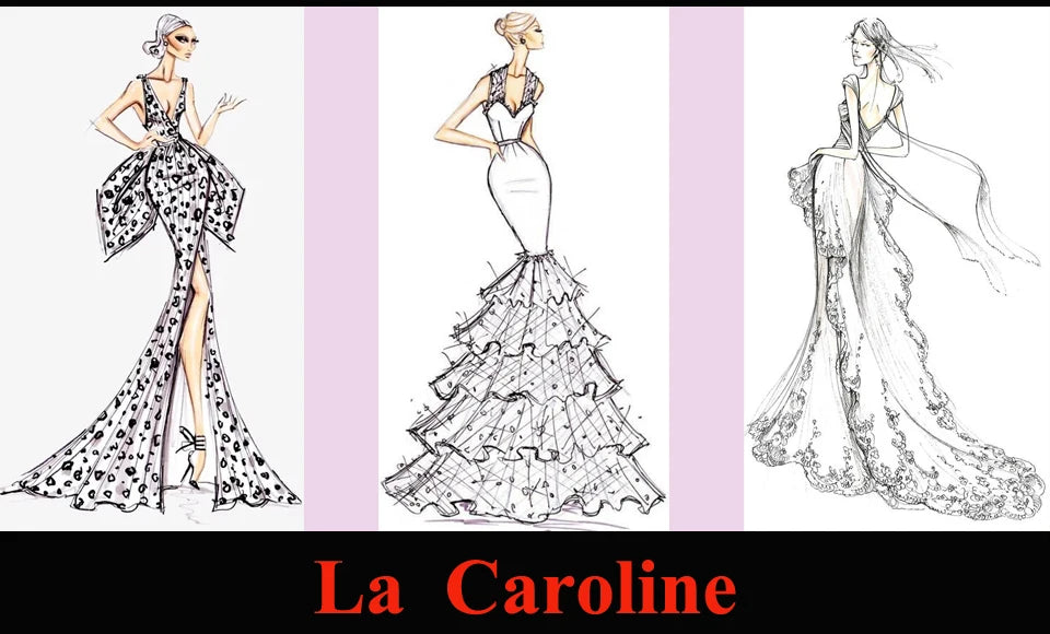 Caroline Modern Mermaid Prom Dresses for Women with Cloak Beads Crystals High Neck Formal Evening Vestidos De Gala Drop Shipping