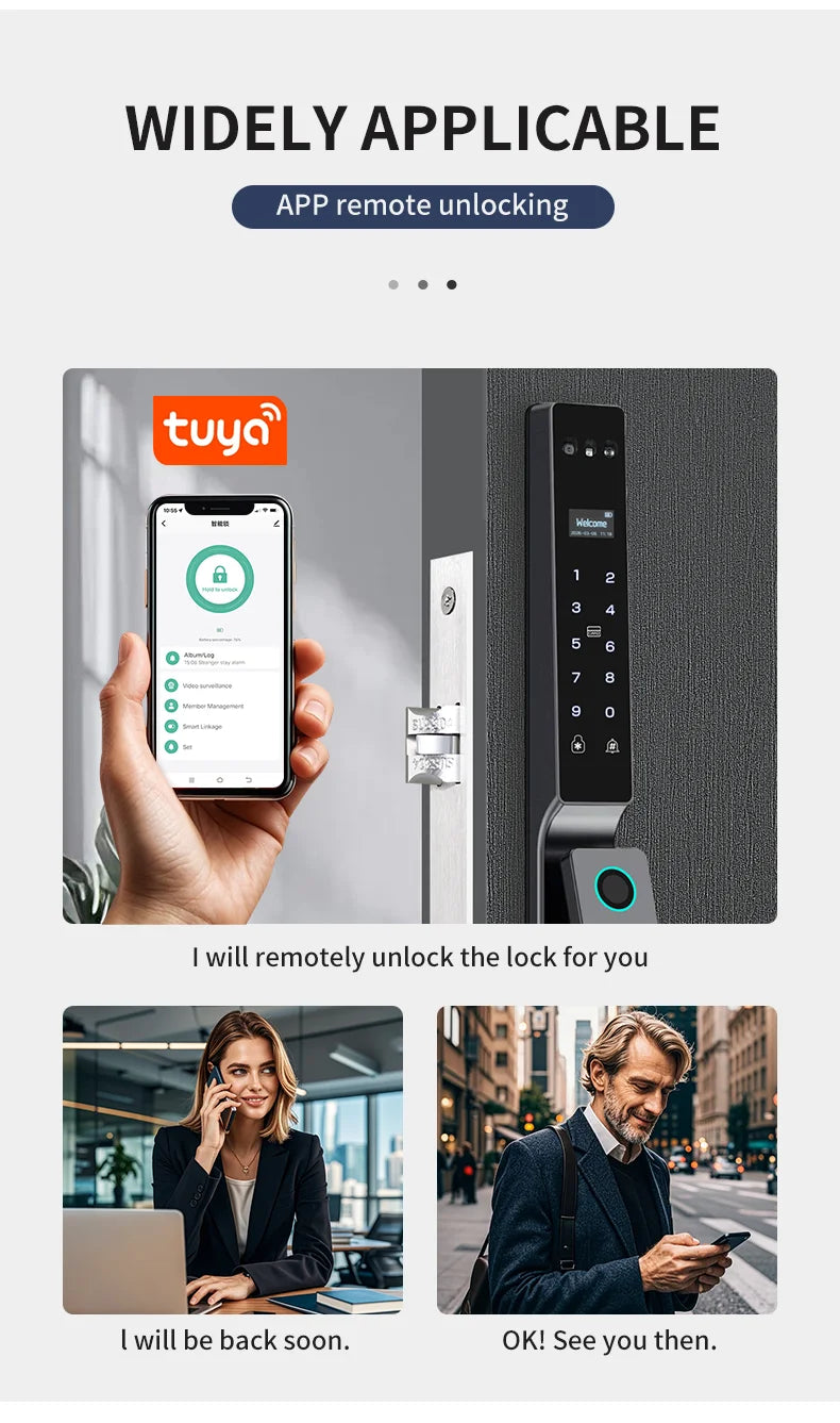 MYT Factory Waterproof Video Monitoring Intercom Face Recognition Tuya Smart Door Lock Fingerprint Locks For Villa