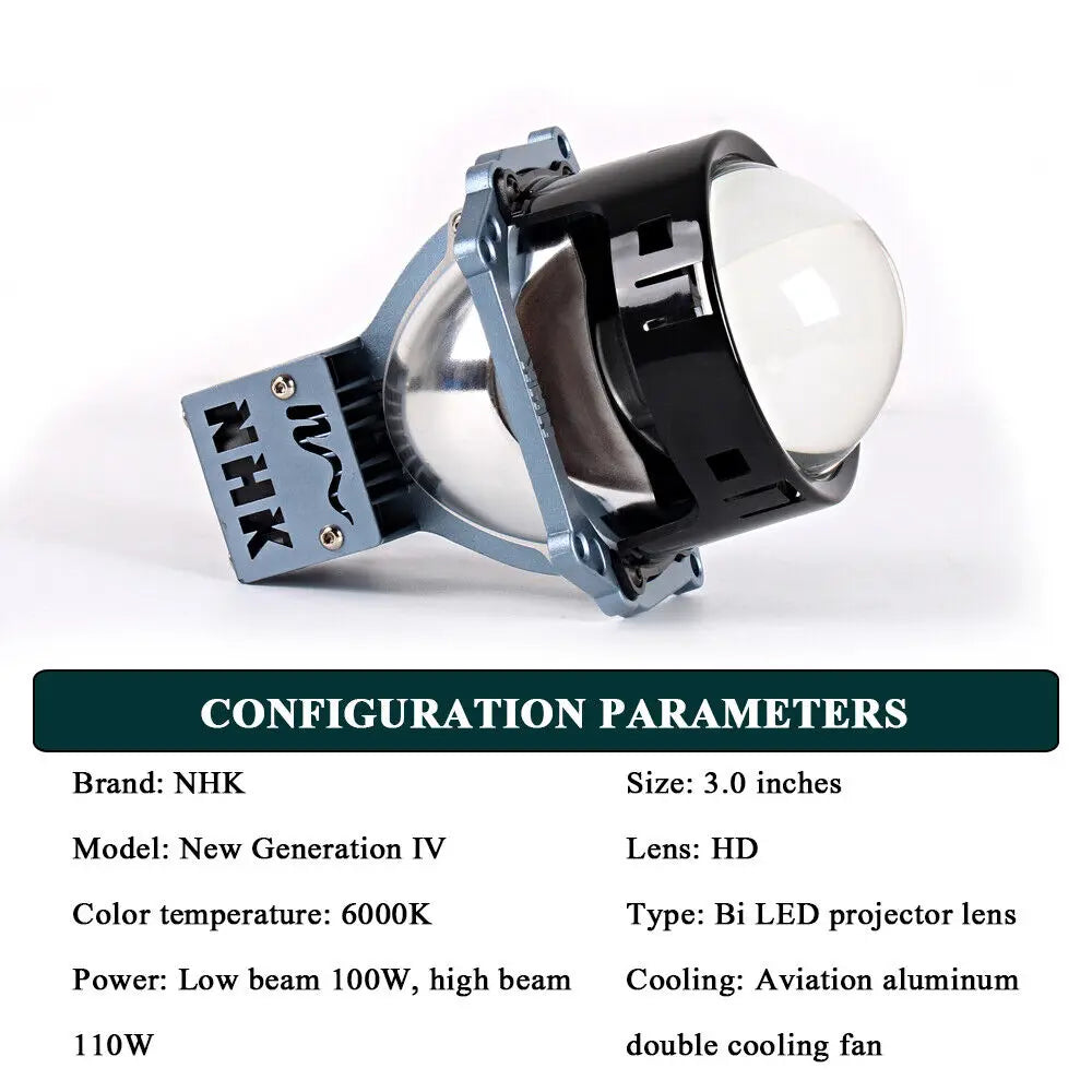 NEW For NHK IV Car Lights 3.0 Bi-led Lens 3R G5 6000K 55W LED Projector Lenses Dual Reflector Accessories Retrofit