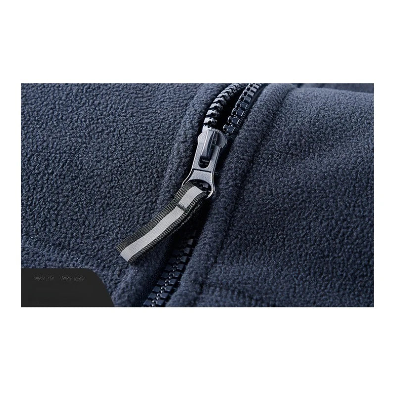 CHUJIE Men's autumn and winter fleece fashion graphenewarm hooded jacket outdoor hiking sports with thick fleece cardigan jacket