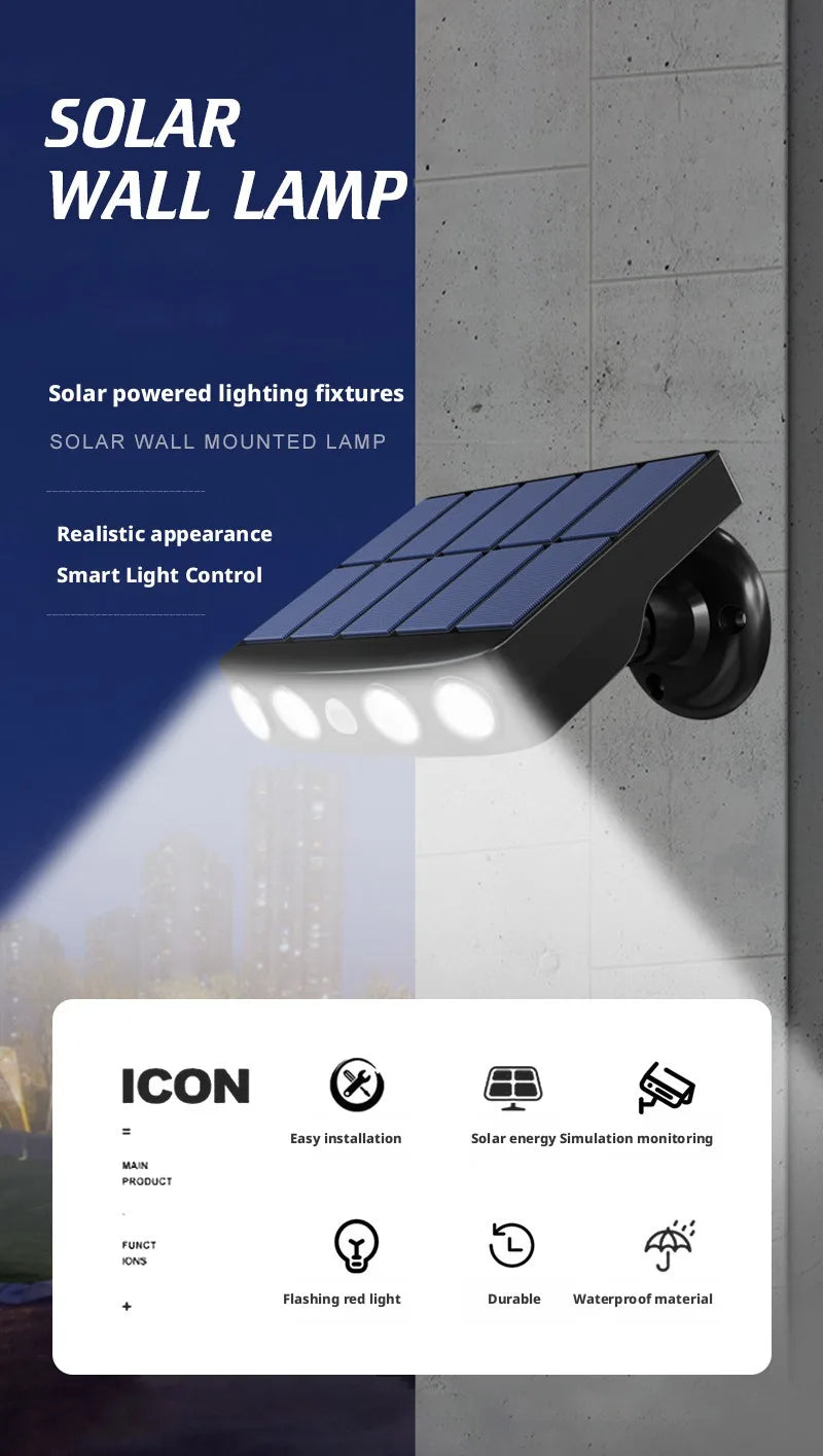 Outdoor Home Courtyard Outdoor Waterproof Lighting Solar Induction Street Lamp Simulation Monitoring Intelligent Light Control