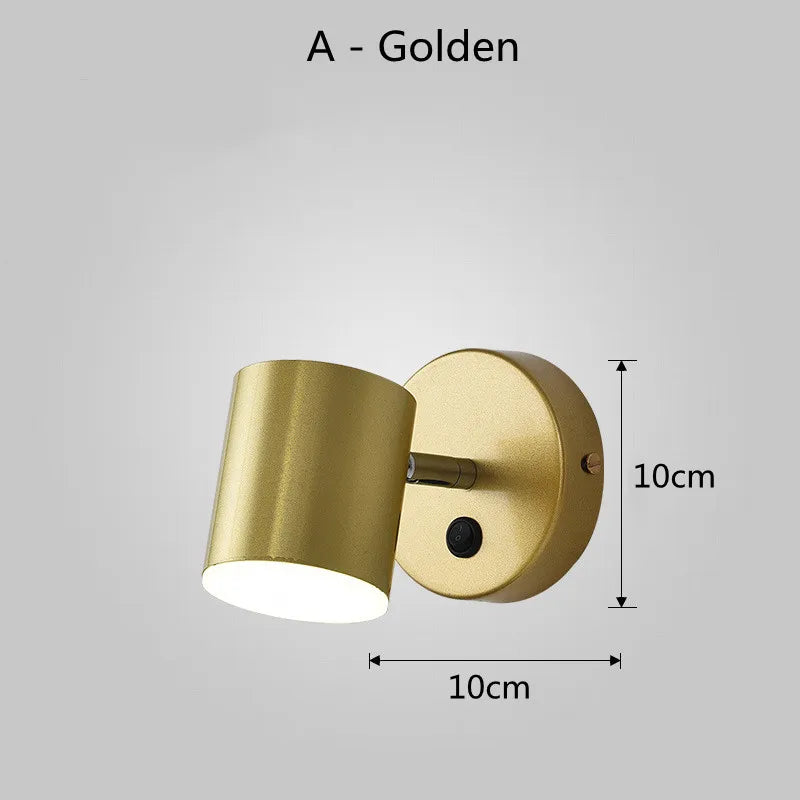 5W Wall Lamp Black/White Modern Aisle Wall Light Adjustable For Bedside Bedroom Lights Corridor sconce AC110-240VGU10 LED Switch
