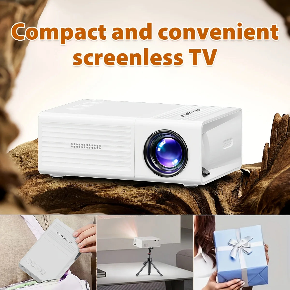 2026 upgraded mini Projector, portable video projector, home theater projector, supports 4K HD resolution, USB connection