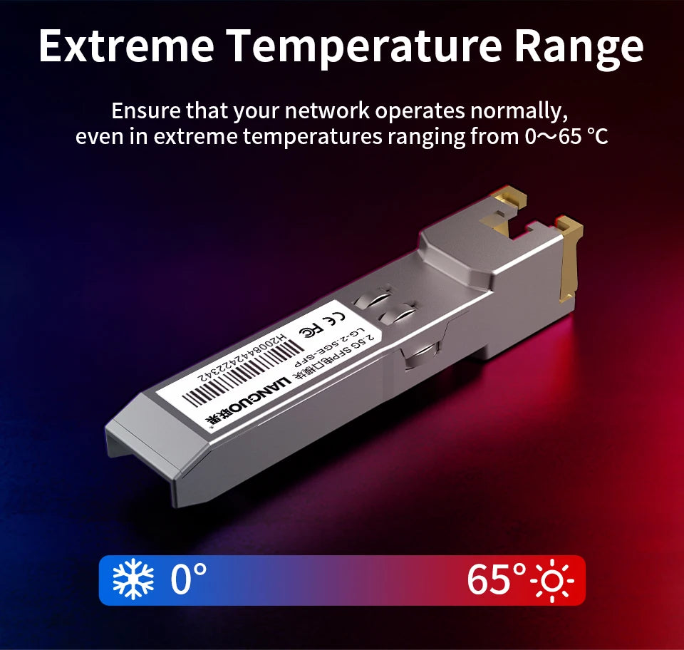 HORACO 10G SFP+ Module 2.5G Copper SFP Modules Optical Port Turn to RJ45 Ethernet Port Gigabit 1000M Transceiver Module
