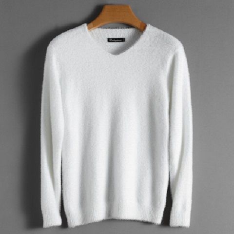 Men's Pure Mink Cashmere Sweater O-Neck Pullovers Knit Large Size Mink Sweater Winter New Tops Long Sleeve High-End Jumpers X49