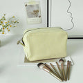 Personalized Striped Cosmetic Bag with Custom Text Embroidery Portable Travel Wash Bag Storage Pouch for DIY Makeup Skincare