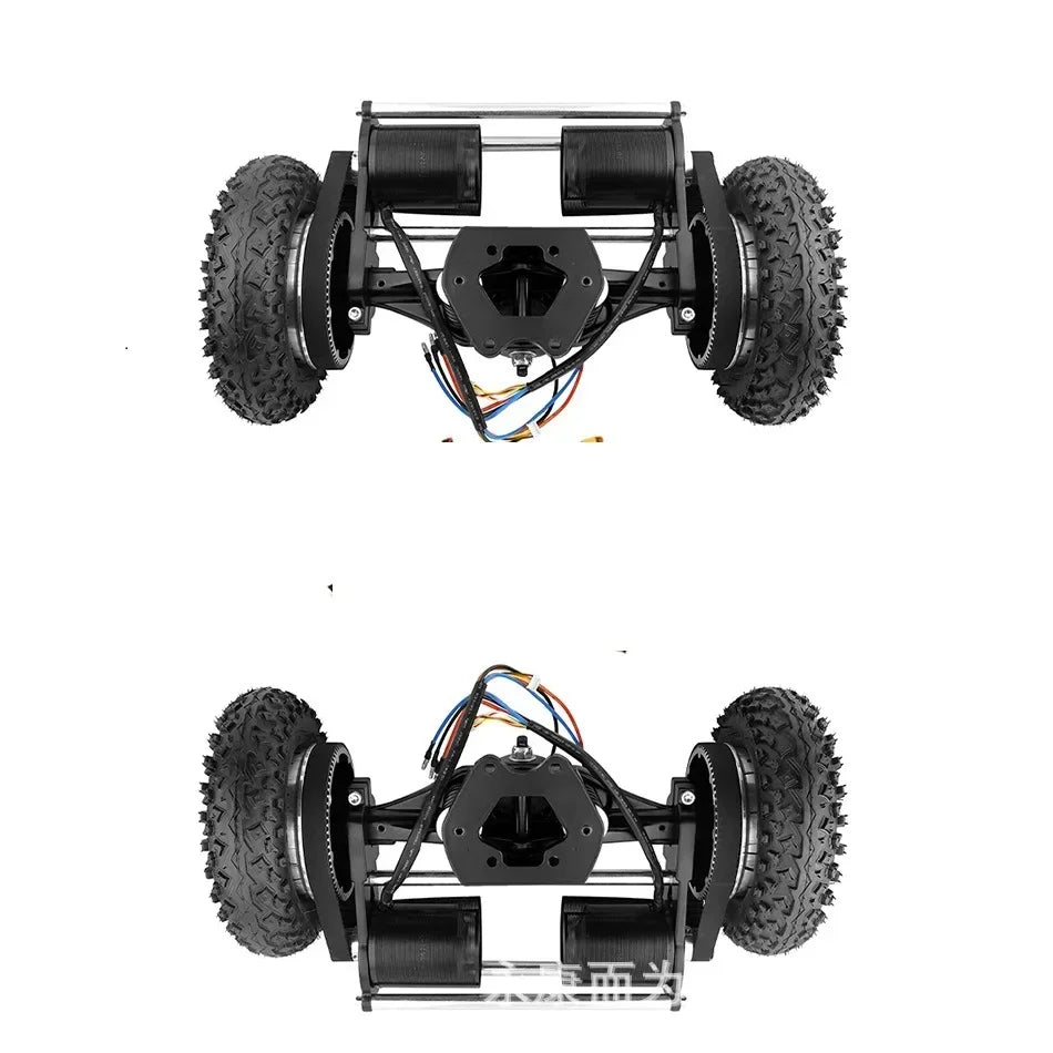 Four-wheel Drive Electric Skateboard Skateboard Belt Drive Frame Longboard Mountain Board 11-inch Bracket 8-inch Tire Double